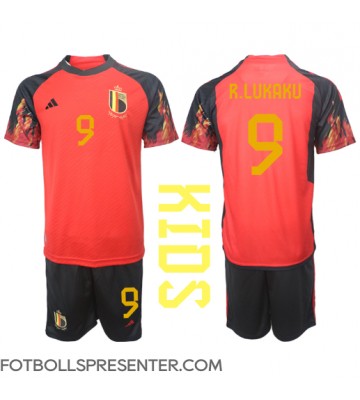 Belgien Romelu Lukaku #9 Hemmatröja Barn VM 2022 Kortärmad (+ korta byxor)